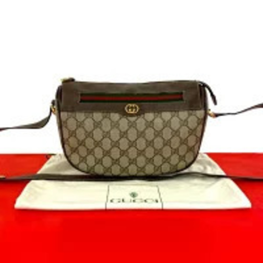 Gucci Sherry GG Leather Shoulder Bag Brown